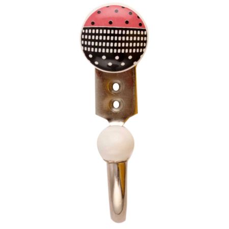 Black Pink Ceramic Flat Dresser Hooks